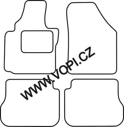 Textil-Autoteppiche Volkswagen Caddy Combi 2 posuvné dveře komplet 2004 - Colorfit (4942)